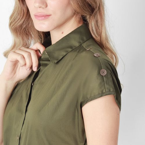 Vestido Cuello Camisero Manga Sisa