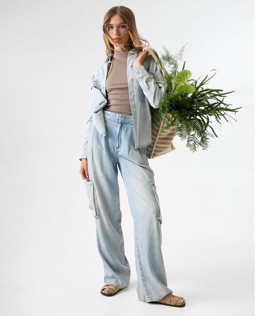 Jean Vintage con pretina elástica para mujer
