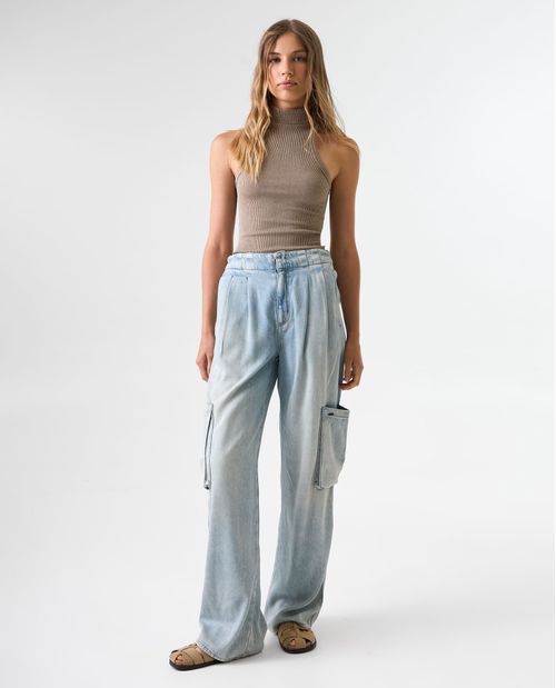 Jean Vintage con pretina elástica para mujer
