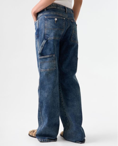 Jean Vintage tipo carpintero para mujer