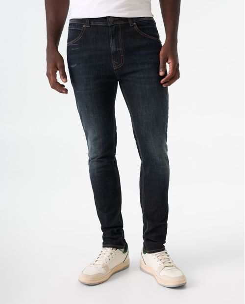 Jean Skinny oscuro con raspones para hombre