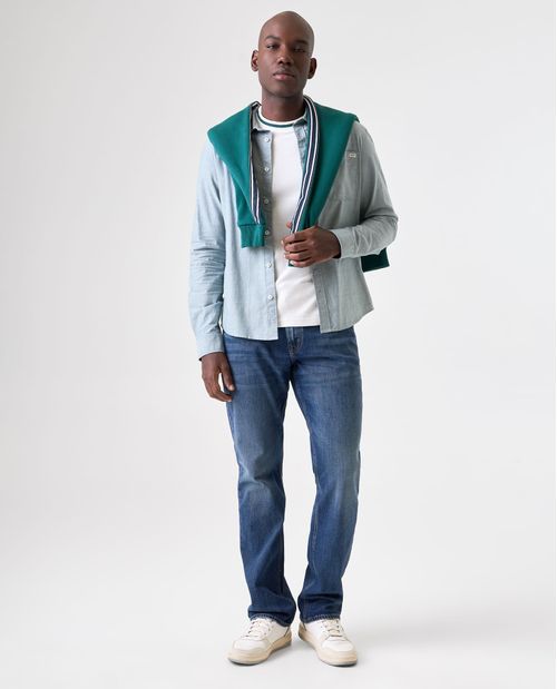 Jean Slim and Straight tiro medio para hombre