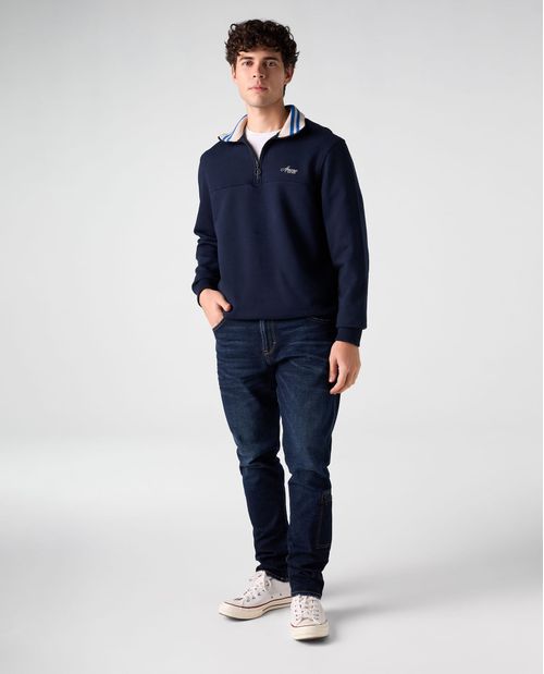 Buzo de cuello alto con bordado para hombre