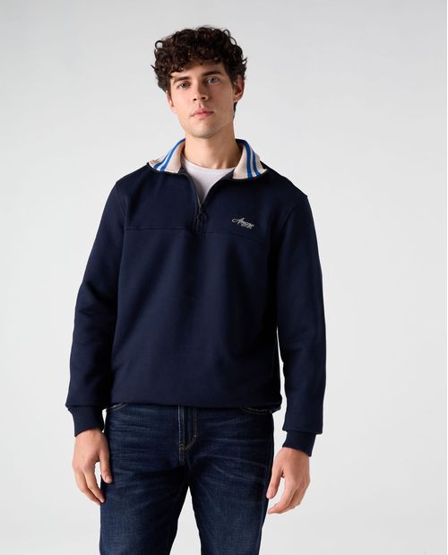 Buzo de cuello alto con bordado para hombre
