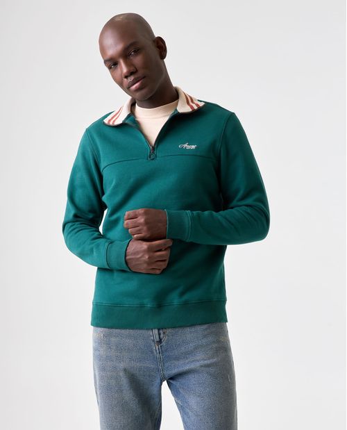 Buzo de cuello alto con bordado para hombre