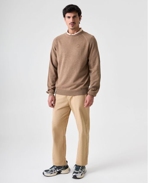Buzo tejido cuello redondo para hombre