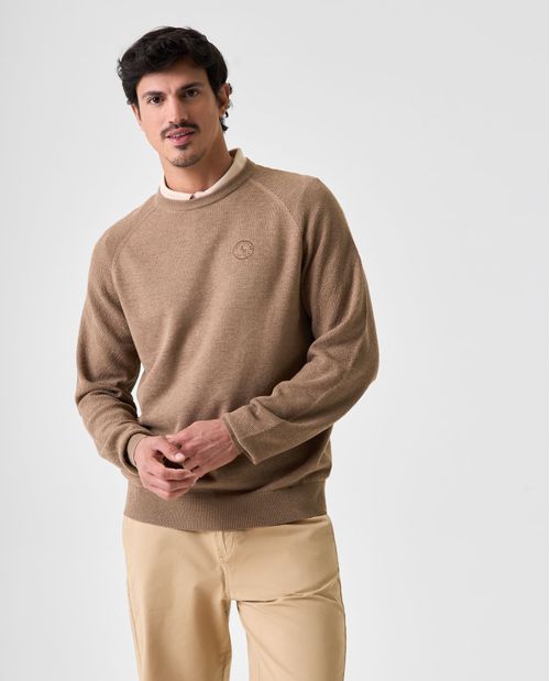 Buzo tejido cuello redondo para hombre