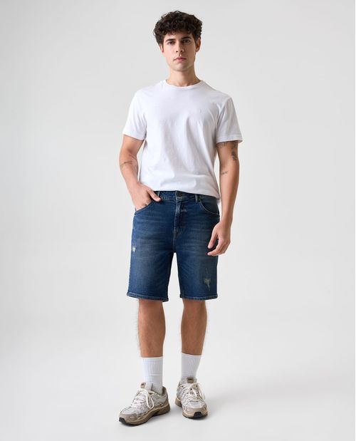 Bermuda básica con rotos para hombre