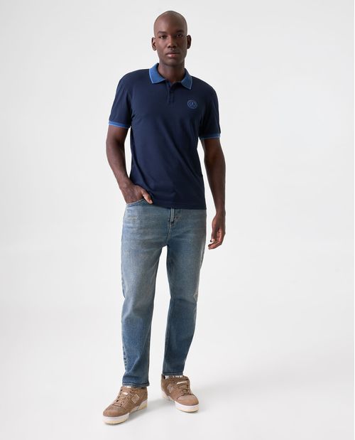 Polo Slim con aplique bordado para hombre