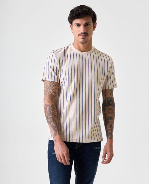 Camiseta de tela con textura a rayas para hombre