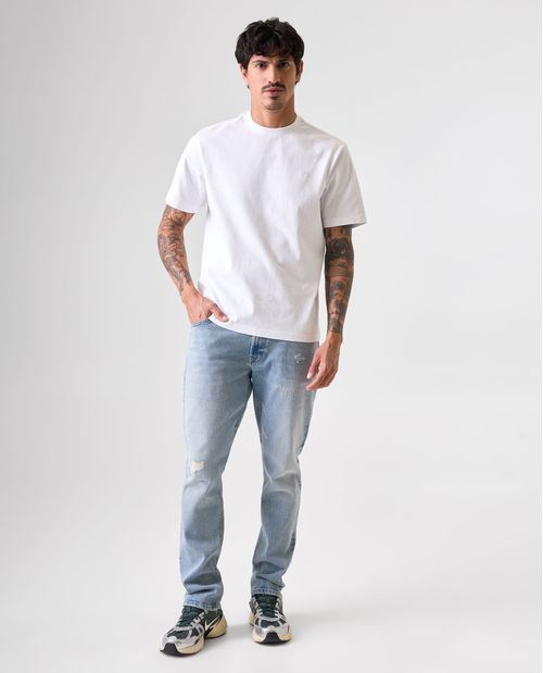 Camiseta básica con bordado localizado para hombre