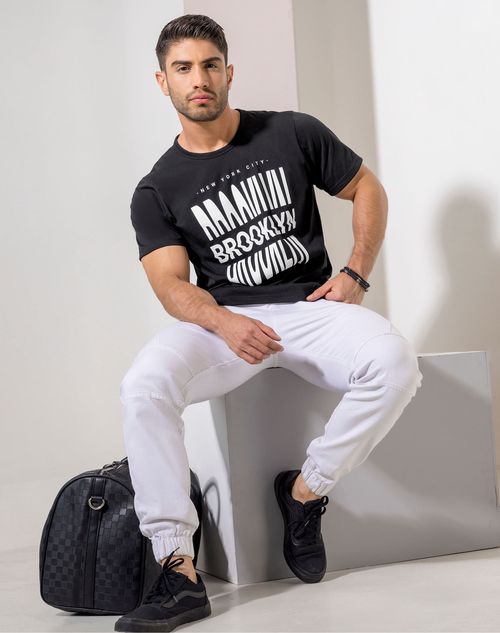 Camiseta Hombre Negro Mp 2145