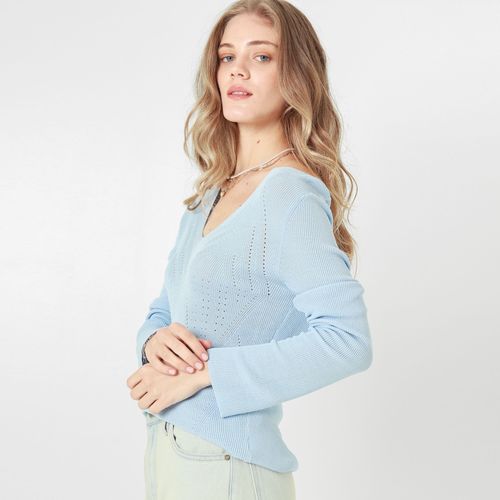 Sweater Cuello V Manga Larga