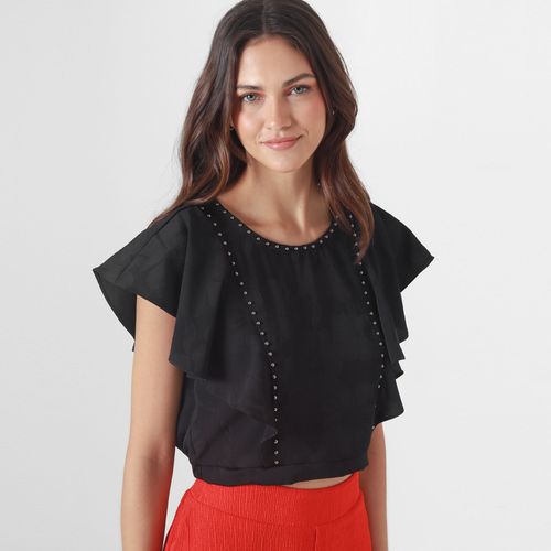 Blusa Cuello Redondo Manga Corta