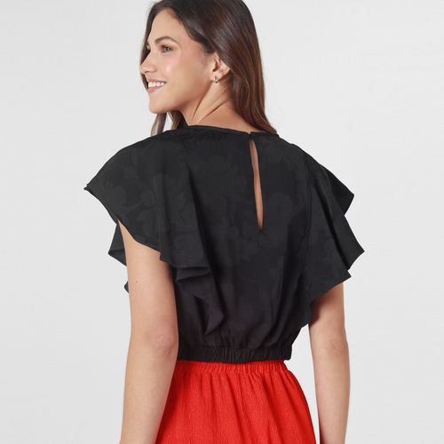 Blusa Cuello Redondo Manga Corta