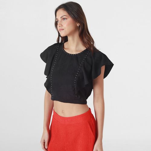Blusa Cuello Redondo Manga Corta