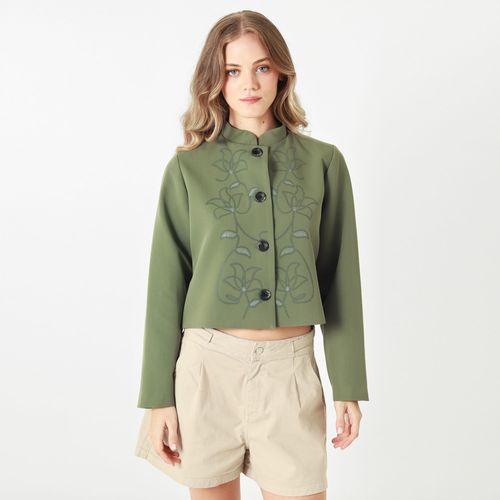 Chaqueta Tipo Blazer Corto Cuello Neru