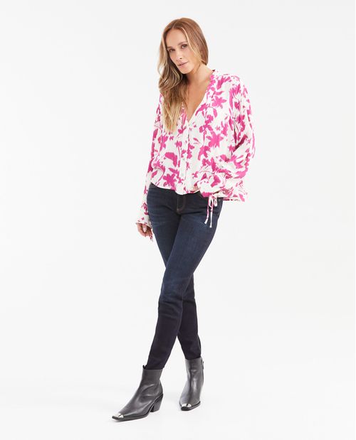 Camisa con Estampado de Flores para Mujer