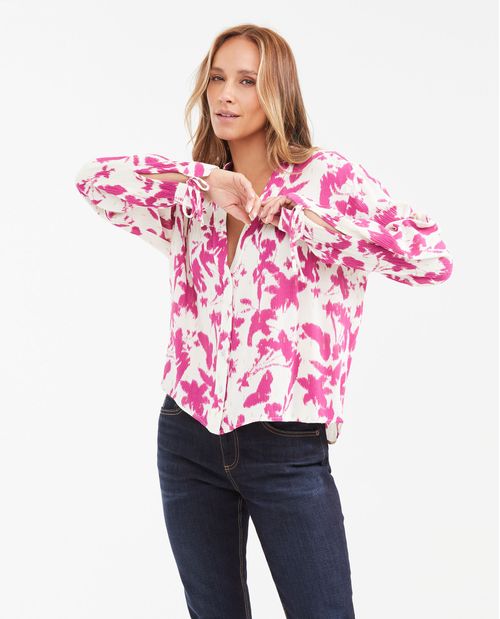 Camisa con Estampado de Flores para Mujer