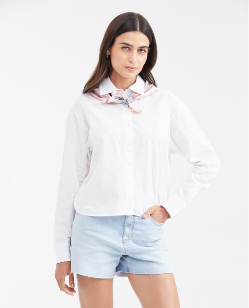 Camisa Manga Larga con Pañoleta para Mujer