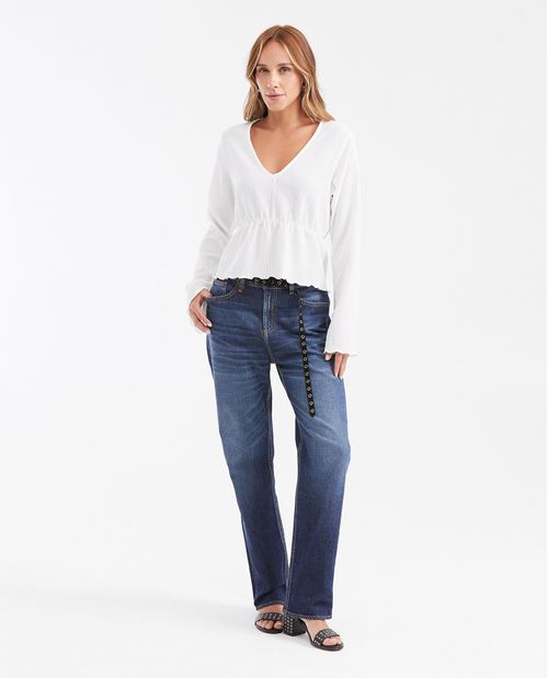 Camisa con Manga Larga Acampanada para Mujer