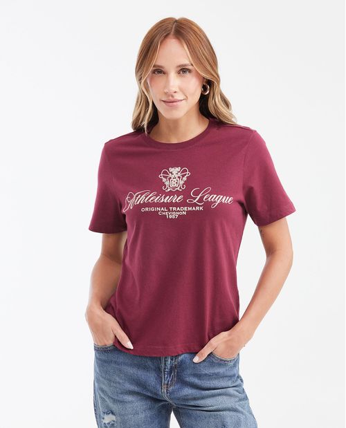 Camiseta Estampada con Detalles Aterciopelados para Mujer