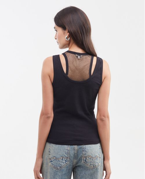 Camiseta Tipo Tank Top Doble Prenda para Mujer