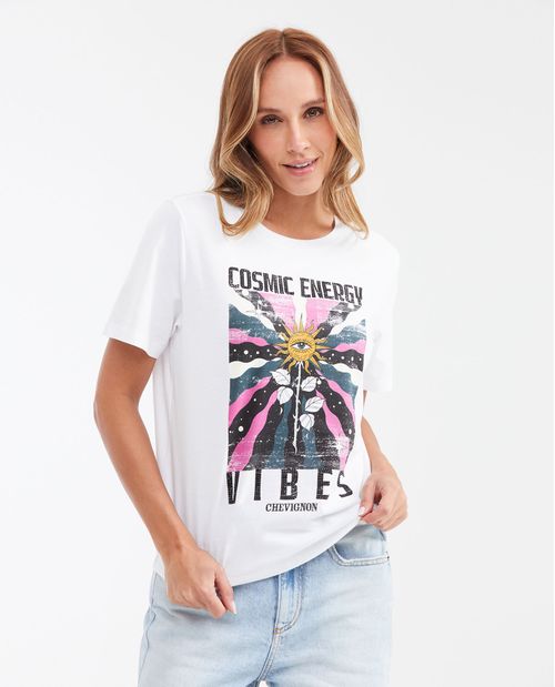 Camiseta Estampada con Detalle de Piedras para Mujer