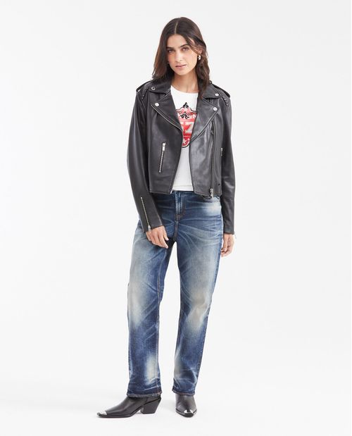 Camiseta Estampada con Detalle de Piedras para Mujer