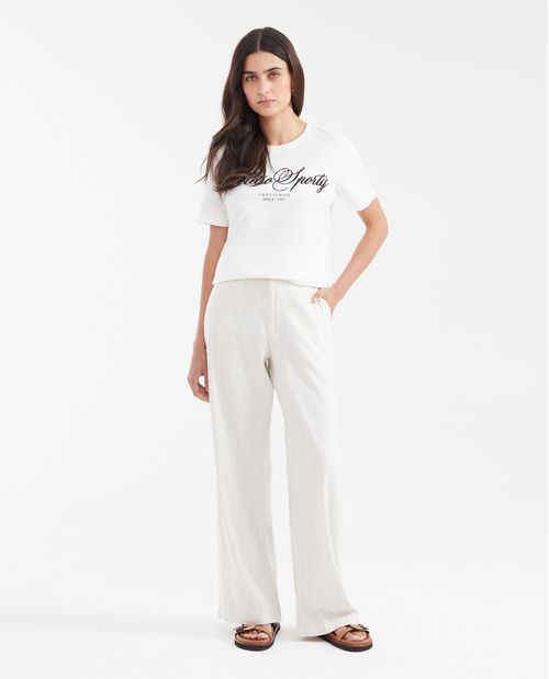 Camiseta Estampada con Detalles Aterciopelados para Mujer