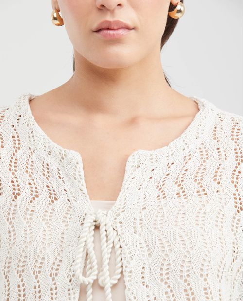 Camiseta Recta con Textura Tejida para Mujer