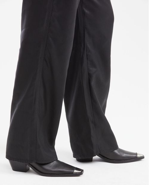 Pantalón Wide Leg con Efecto Resinado para Mujer