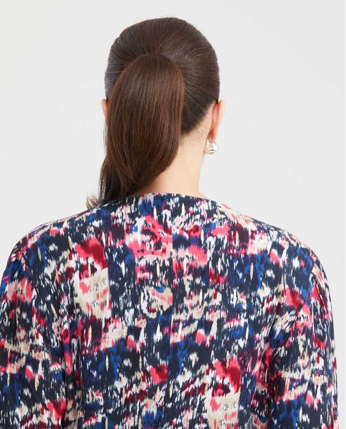 Vestido Largo Envolvente con Estampado Maxi Print de Manchas para Mujer