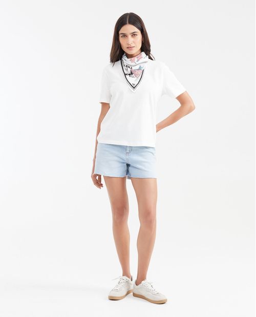 Short en Denim High Rise Azul Claro para Mujer