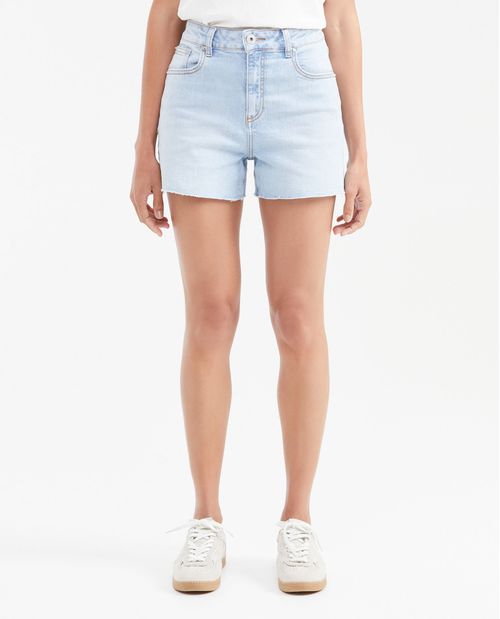 Short en Denim High Rise Azul Claro para Mujer