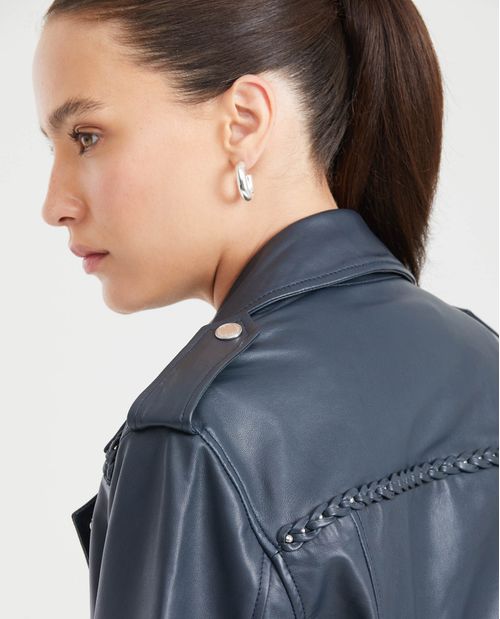 Chaqueta Biker en Piel de Cordero para Mujer