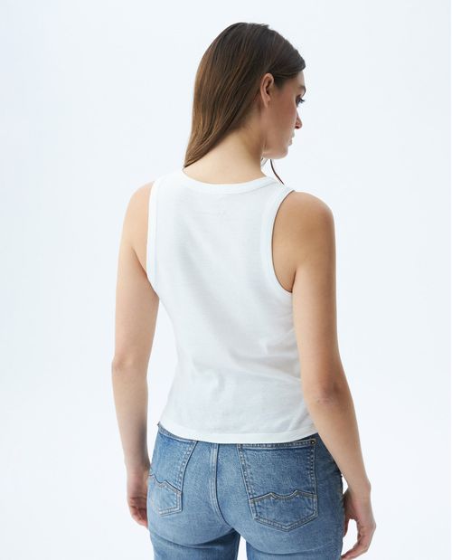 Camiseta Manga Sisa de Algodón para Mujer