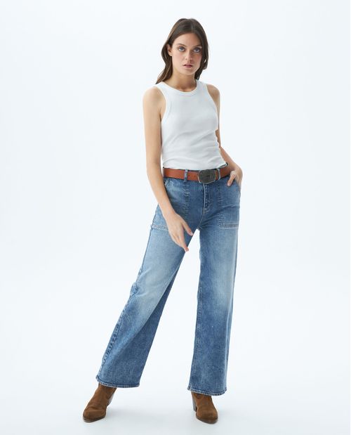 Camiseta Manga Sisa de Algodón para Mujer