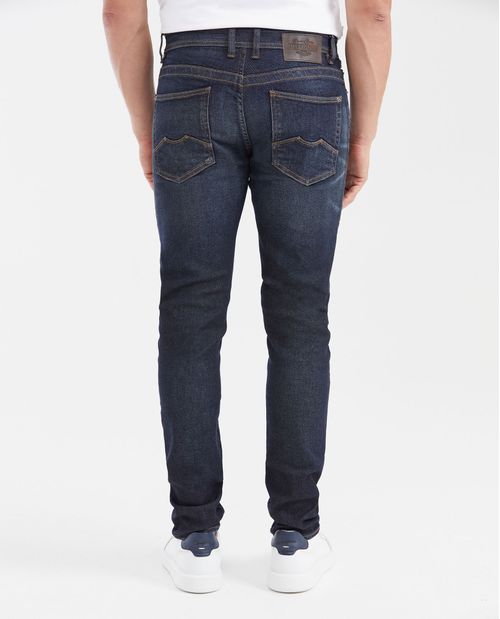 Jean Slim Fit Tiro Medio Bota Slim Azul Ultra Oscuro para Hombre