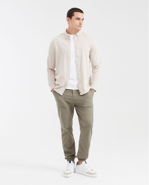 Camisa Slim Fit Manga Larga 100% Algodón para Hombre