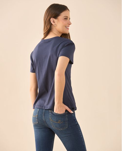 Camiseta estampada en frente para mujer