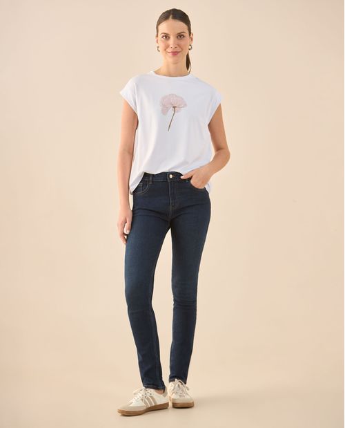 Camiseta de manga sisa rodada para mujer