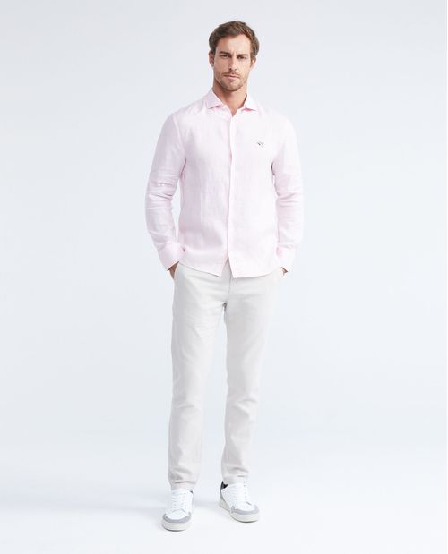 Camisa Manga Larga Lino Masculina