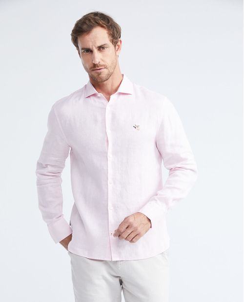 Camisa Manga Larga Lino Masculina