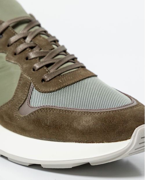 Tenis Tipo Runner en Textil y Cuero para Hombre