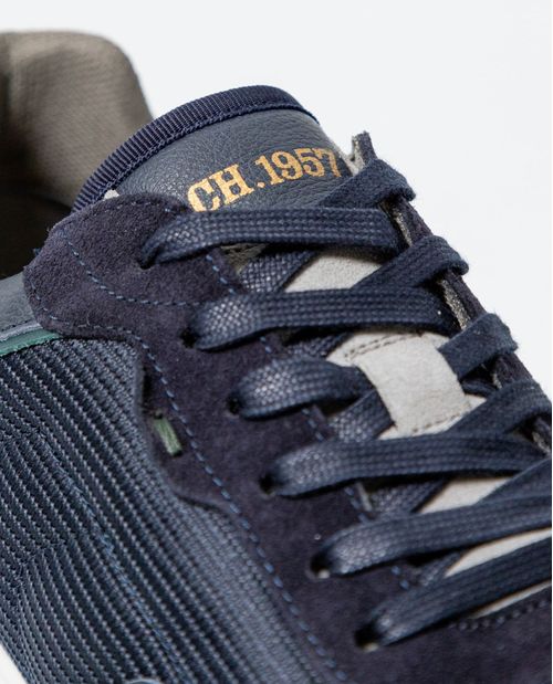Tenis Tipo Runner en Textil y Cuero para Hombre
