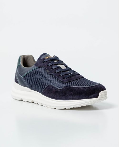 Tenis Tipo Runner en Textil y Cuero para Hombre