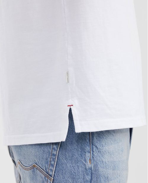 Camiseta Estampada Classic Fit Cuello Redondo en Algodón Efecto Jaspeado para Hombre