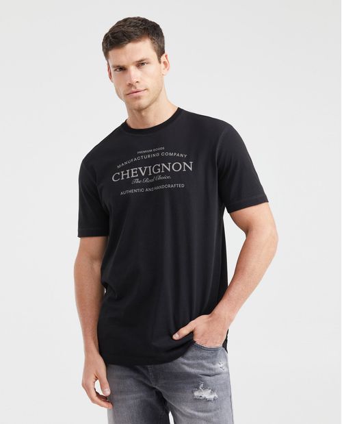 Camiseta Classic Fit Estampada Cuello Redondo para Hombre
