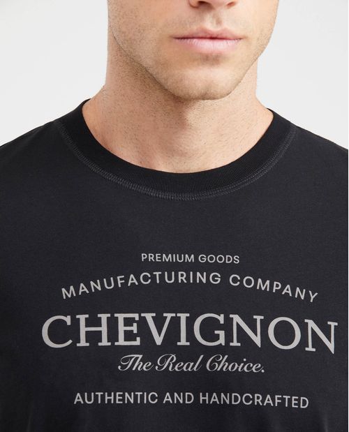 Camiseta Classic Fit Estampada Cuello Redondo para Hombre